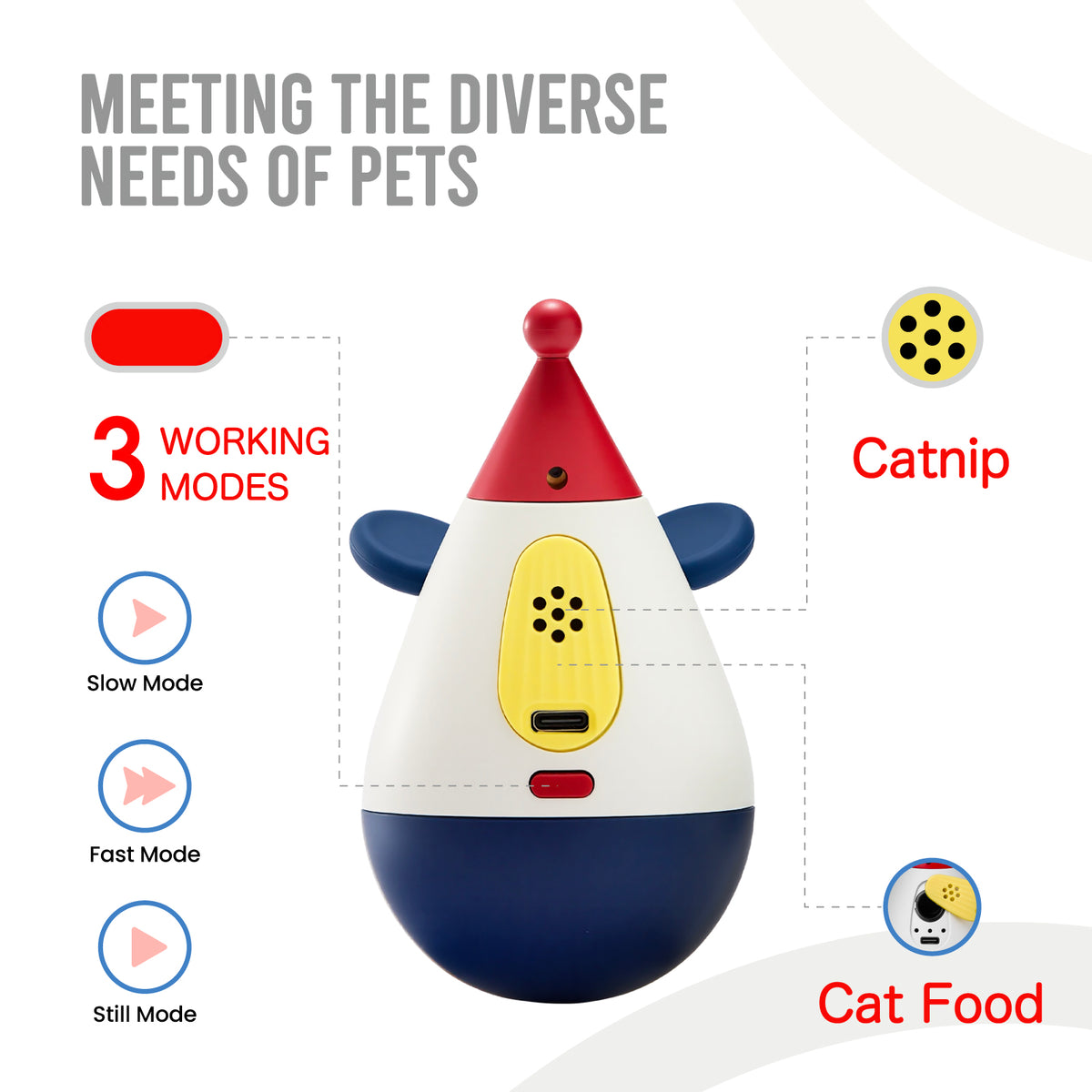 Domimi Interactive Cat Toy with Laser & Feather Tail